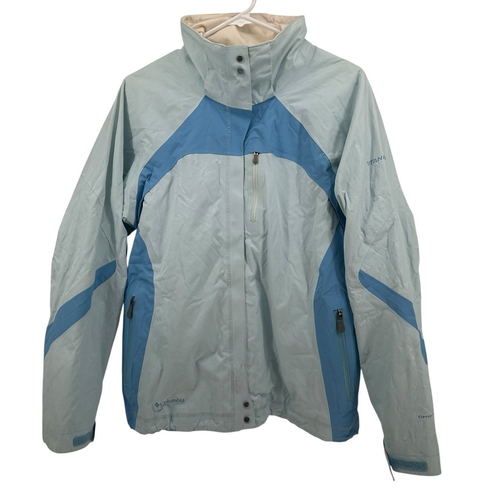 Columbia Sportswear Titanium Omni Tech Snowboarding Jacket Blue Mens Size M